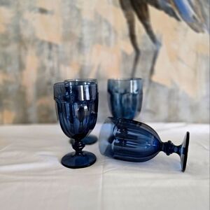 Libbey Gibraltar Antique blue goblets